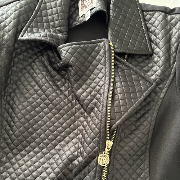 Anne Klein moto Black Quilted Jacket size XS - Picture 6 of 9